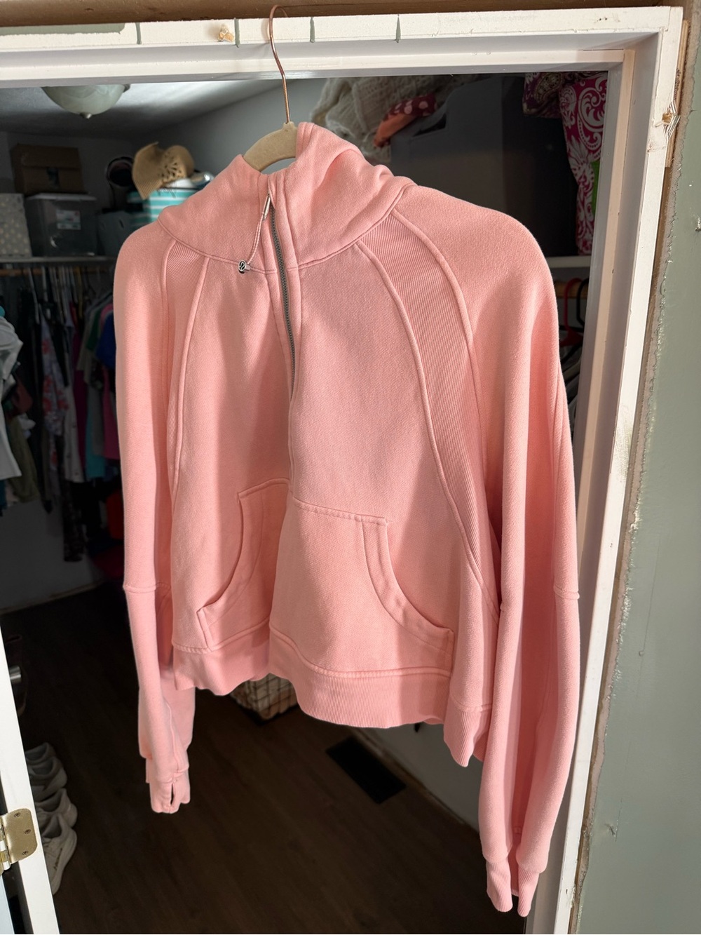 lululemon athletica Light Pink Half-Zip Hooded Sweatshirt